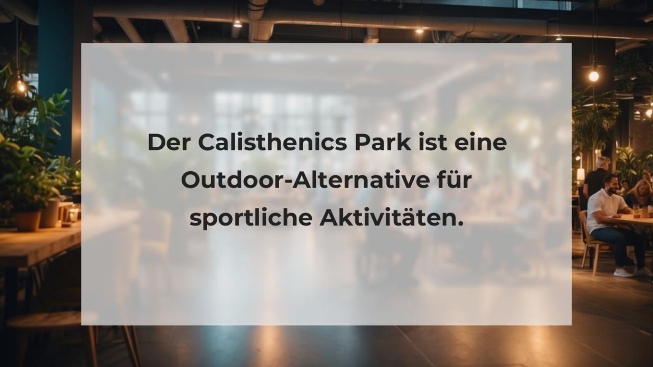 Der Calisthenics Park ist eine Outdoor-Alternative für sportliche Aktivitäten.