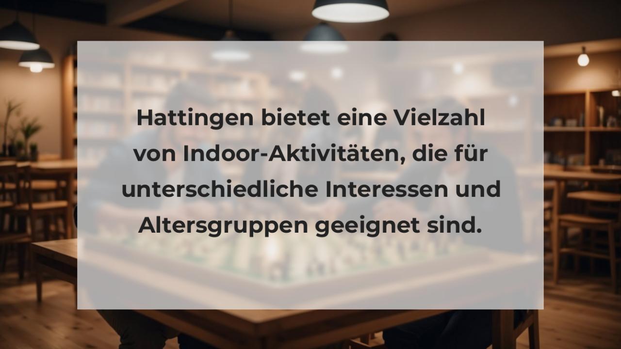 Hattingen bietet eine Vielzahl von Indoor-Aktivitäten, die für unterschiedliche Interessen und Altersgruppen geeignet sind.
