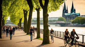 koeln rhein spazieren entspannung und erholung entlang der uferpromenade