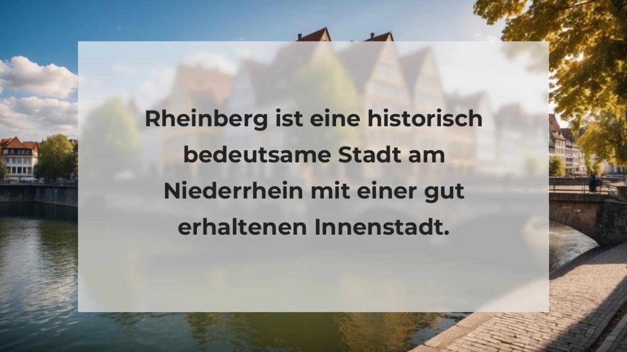 Rheinberg ist eine historisch bedeutsame Stadt am Niederrhein mit einer gut erhaltenen Innenstadt.