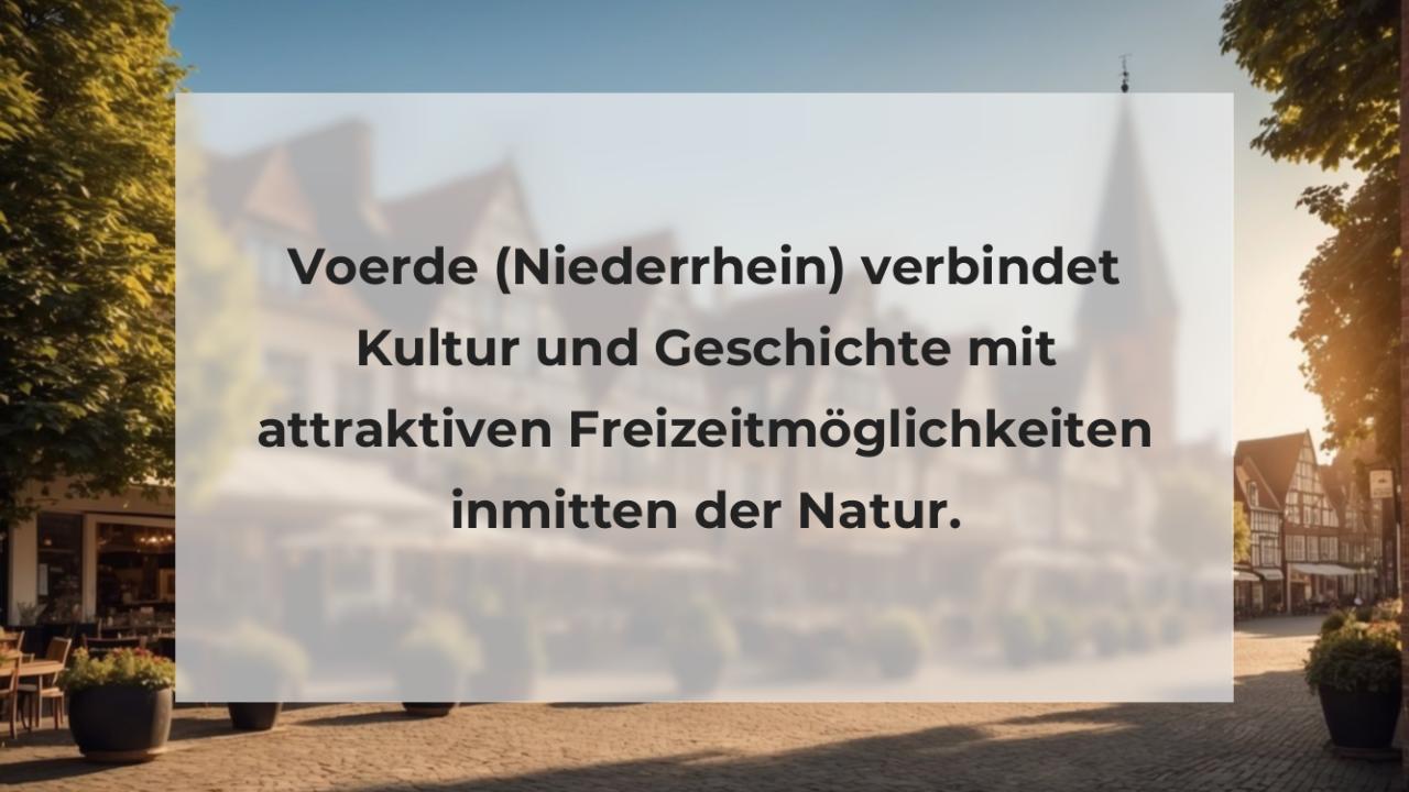 Voerde (Niederrhein) verbindet Kultur und Geschichte mit attraktiven Freizeitmöglichkeiten inmitten der Natur.